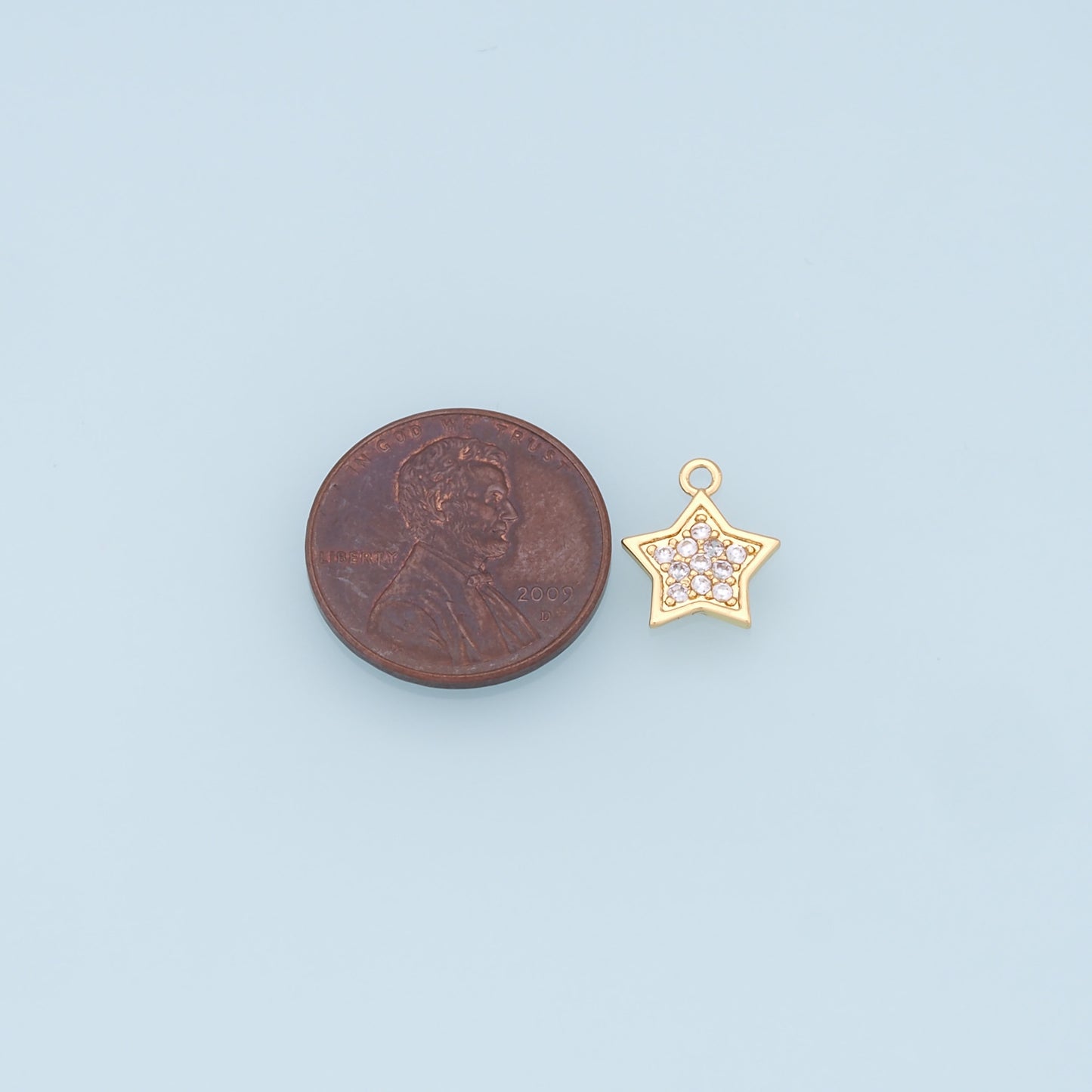 18K Gold Filled Star Pendant,CZ Micro Pave Star Charm Bracelet Necklace for DIY Jewelry Making Supply