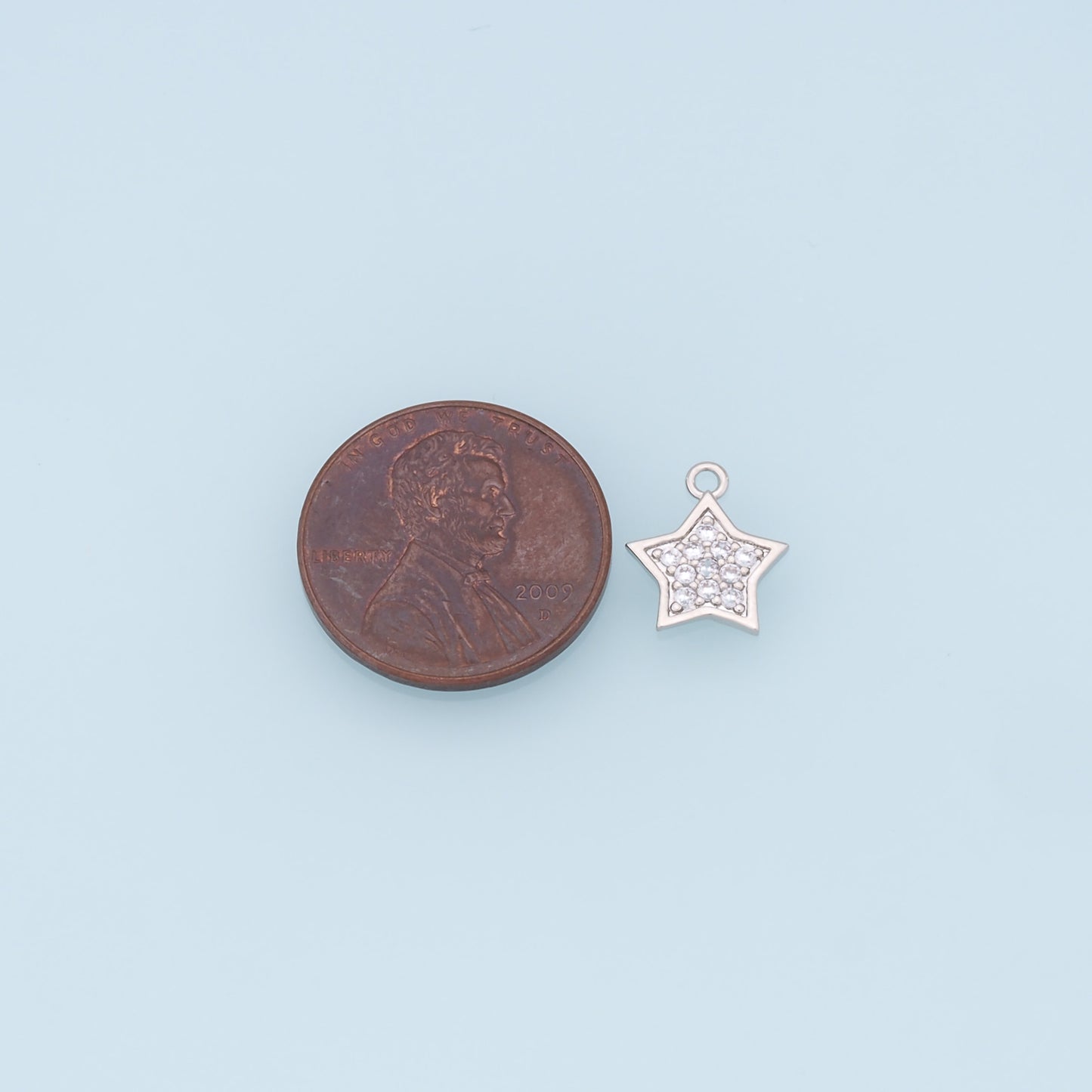 18K Gold Filled Star Pendant,CZ Micro Pave Star Charm Bracelet Necklace for DIY Jewelry Making Supply