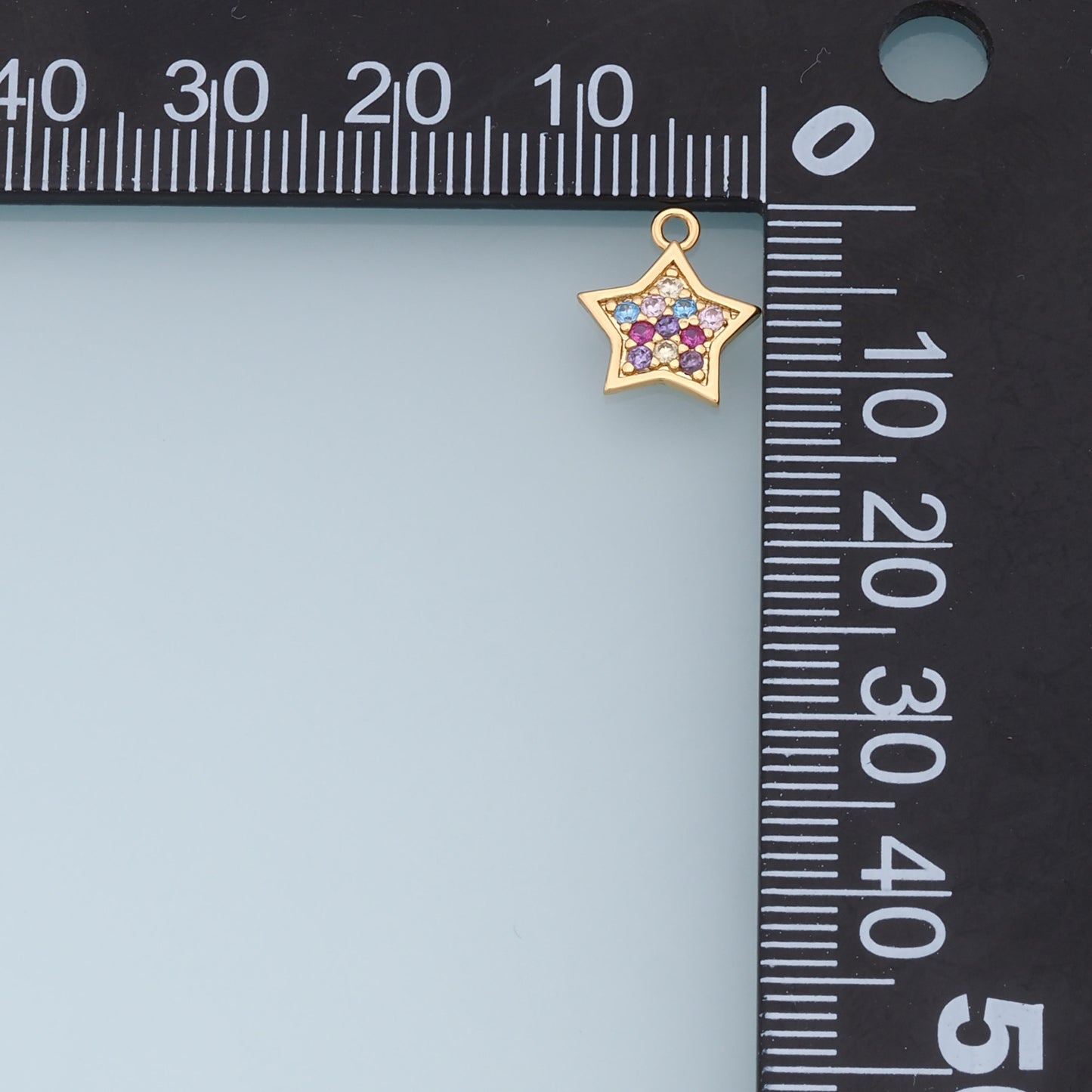 18K Gold Filled Star Pendant,CZ Micro Pave Star Charm Bracelet Necklace for DIY Jewelry Making Supply