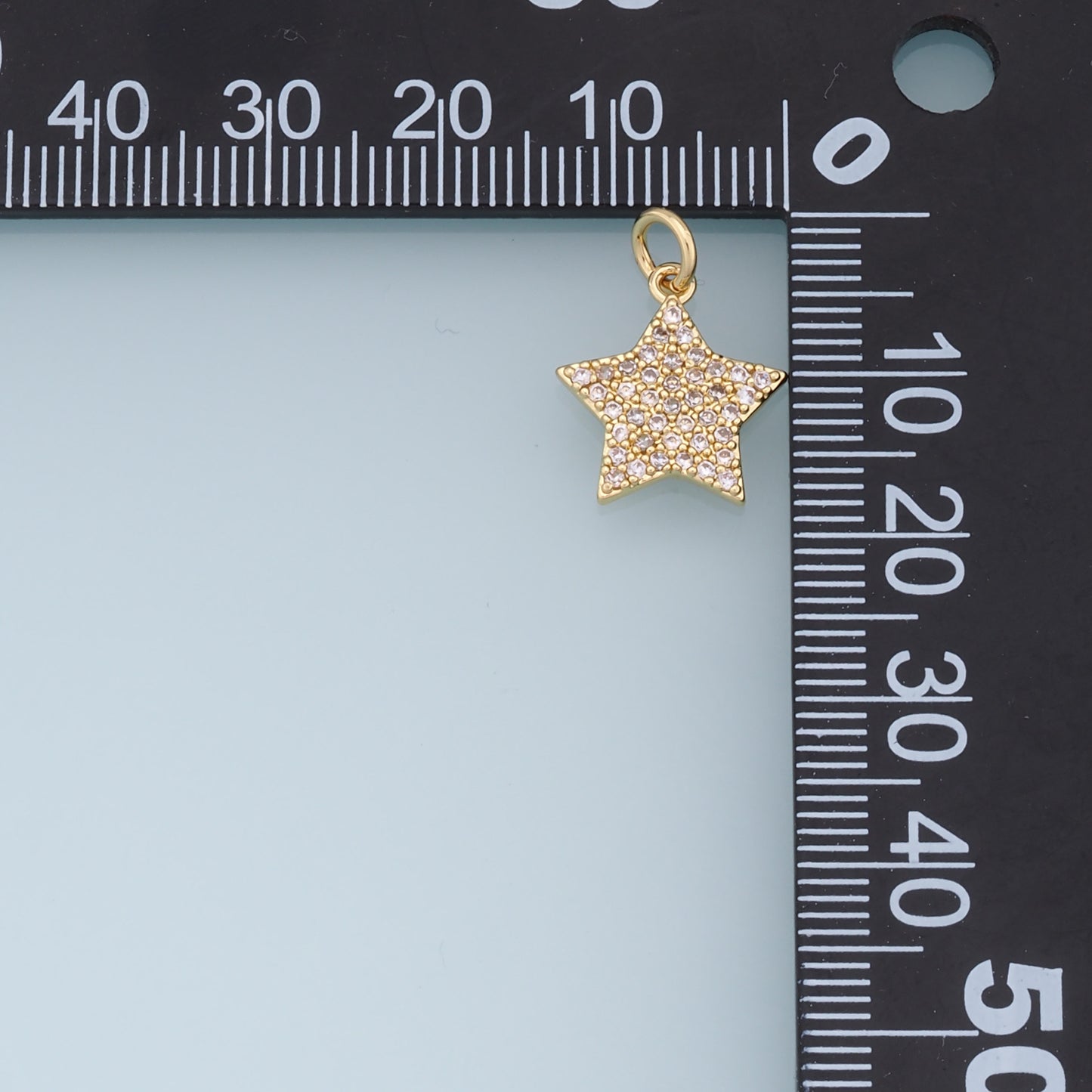 18K Gold Filled Star Pendant,CZ Micro Pave Star Charm Bracelet Necklace for DIY Jewelry Making Supply