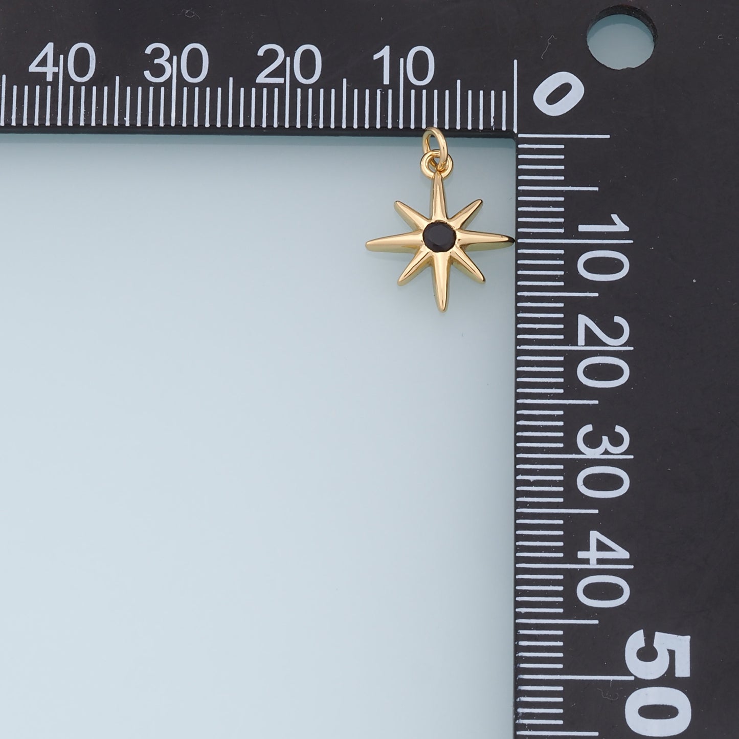 Gold Star Charms,18K Gold Filled Starburst Pendant,CZ North Star Charm Bracelet Necklace for DIY Jewelry Making Supply