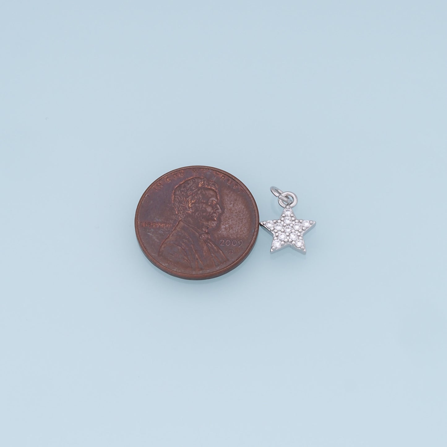 18K Gold Filled Star Pendant,CZ Micro Pave Star Charm Bracelet Necklace for DIY Jewelry Making Supply