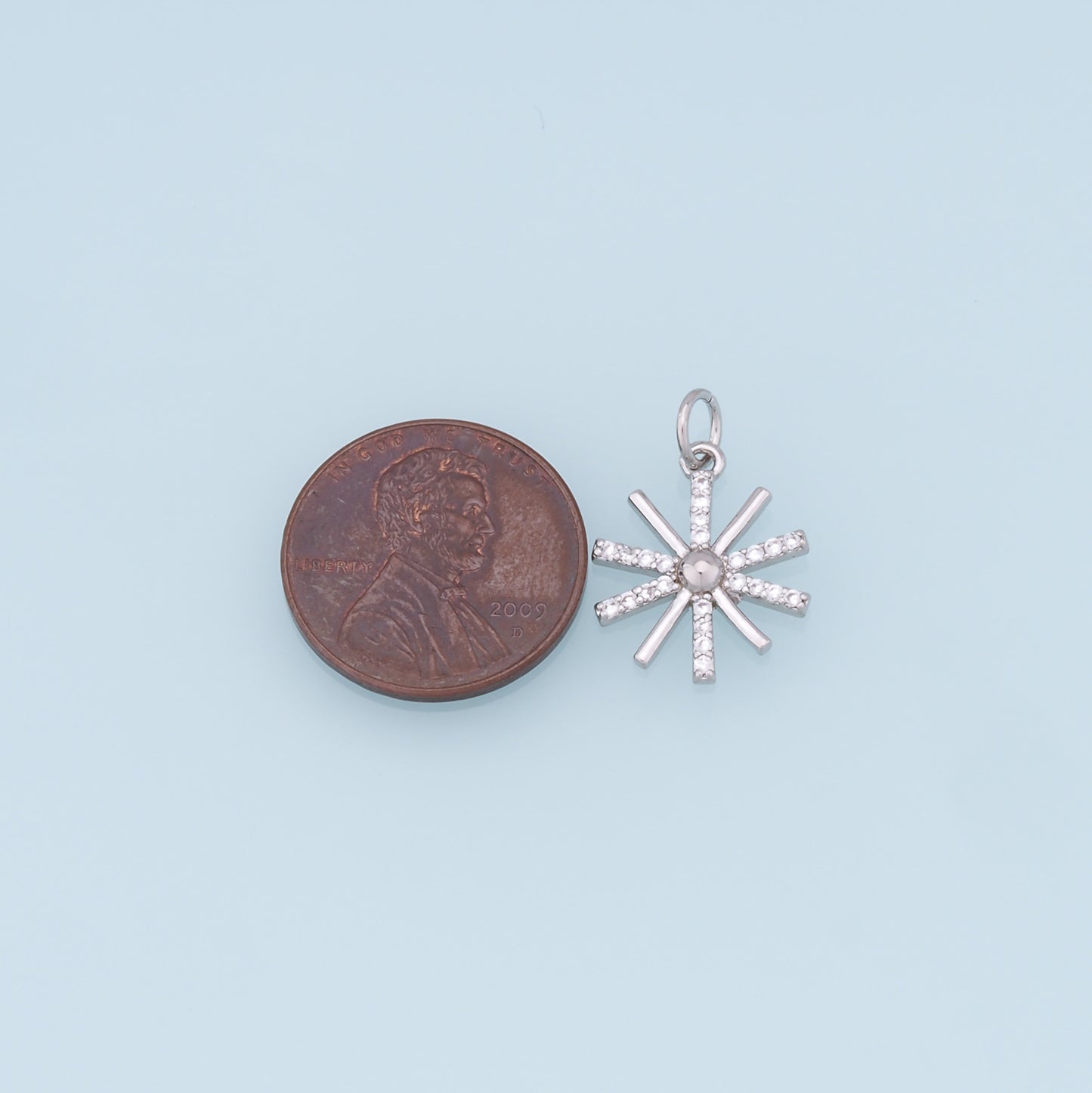 Gold Star Charms,18K Gold Filled Starburst Pendant,CZ North Star Charm Bracelet Necklace for DIY Jewelry Making Supply