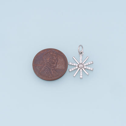 Gold Star Charms,18K Gold Filled Starburst Pendant,CZ North Star Charm Bracelet Necklace for DIY Jewelry Making Supply