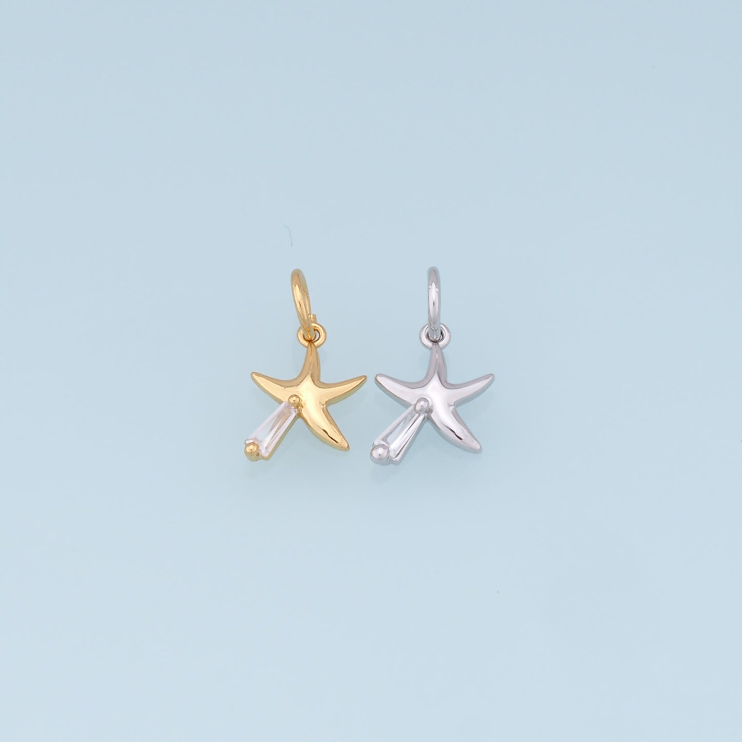 Gold Starfish Charms,18K Gold Filled Sea star Pendant,Starfish Charm Bracelet Necklace for DIY Jewelry Making Supply
