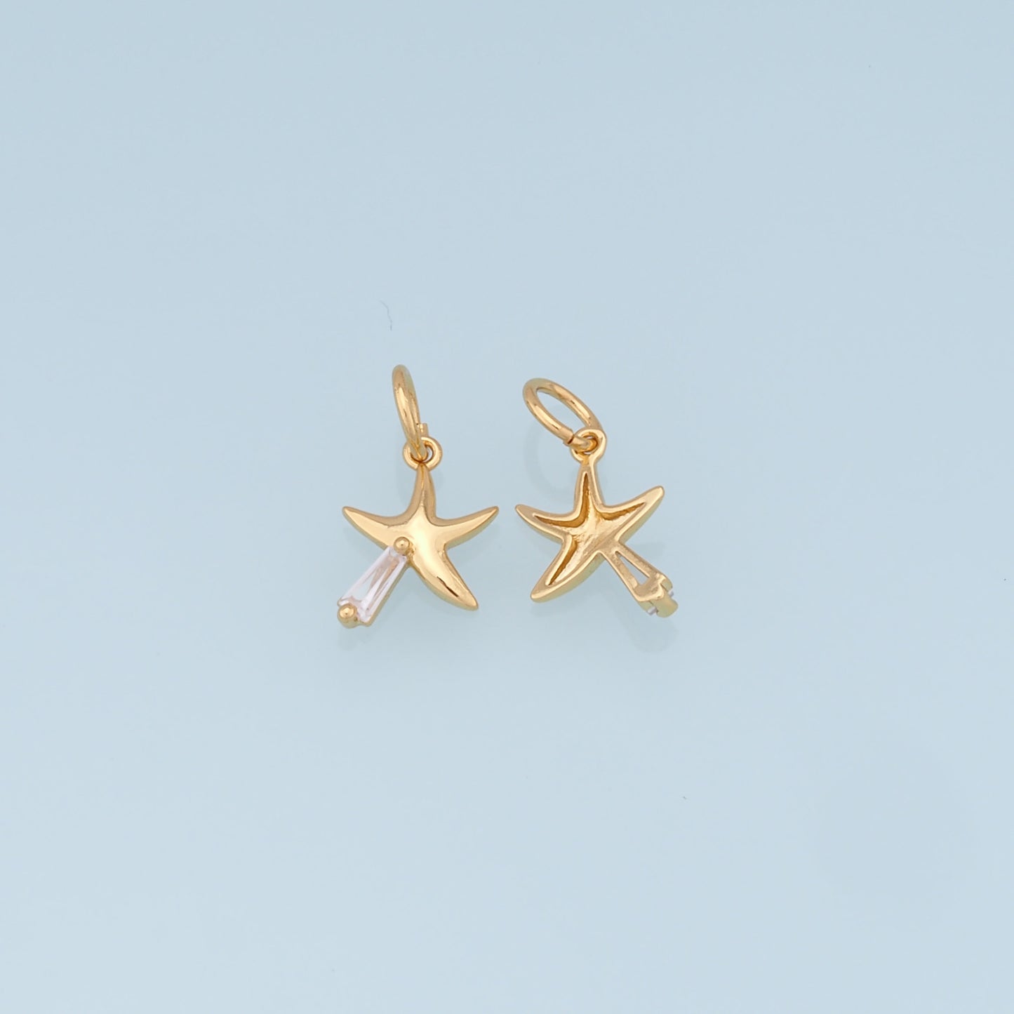 Gold Starfish Charms,18K Gold Filled Sea star Pendant,Starfish Charm Bracelet Necklace for DIY Jewelry Making Supply