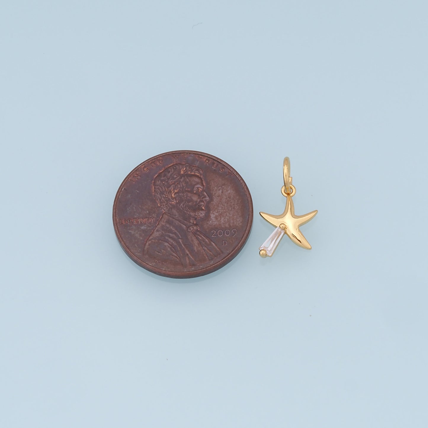 Gold Starfish Charms,18K Gold Filled Sea star Pendant,Starfish Charm Bracelet Necklace for DIY Jewelry Making Supply