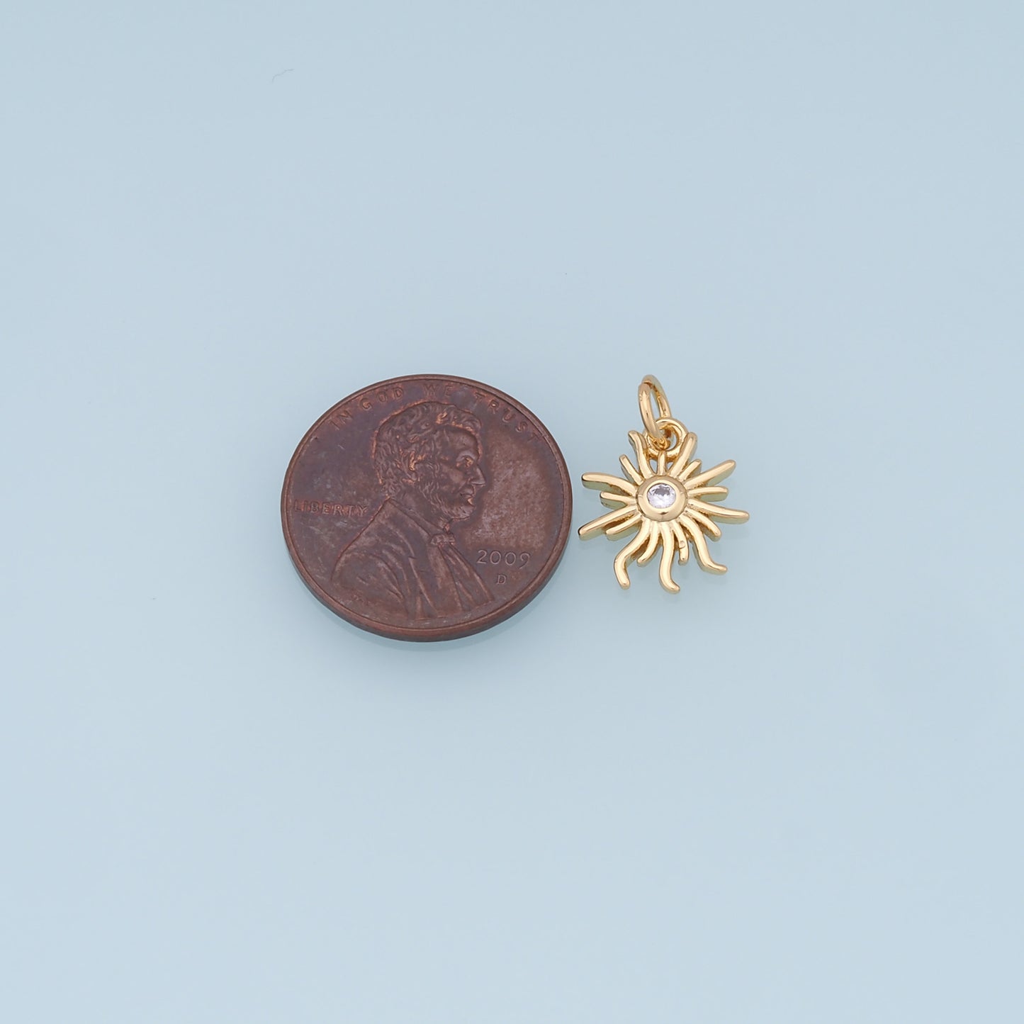 Gold Sun Charms,18K Gold Filled Sun Pendant,celestial  Charm Bracelet Necklace for DIY Jewelry Making Supply