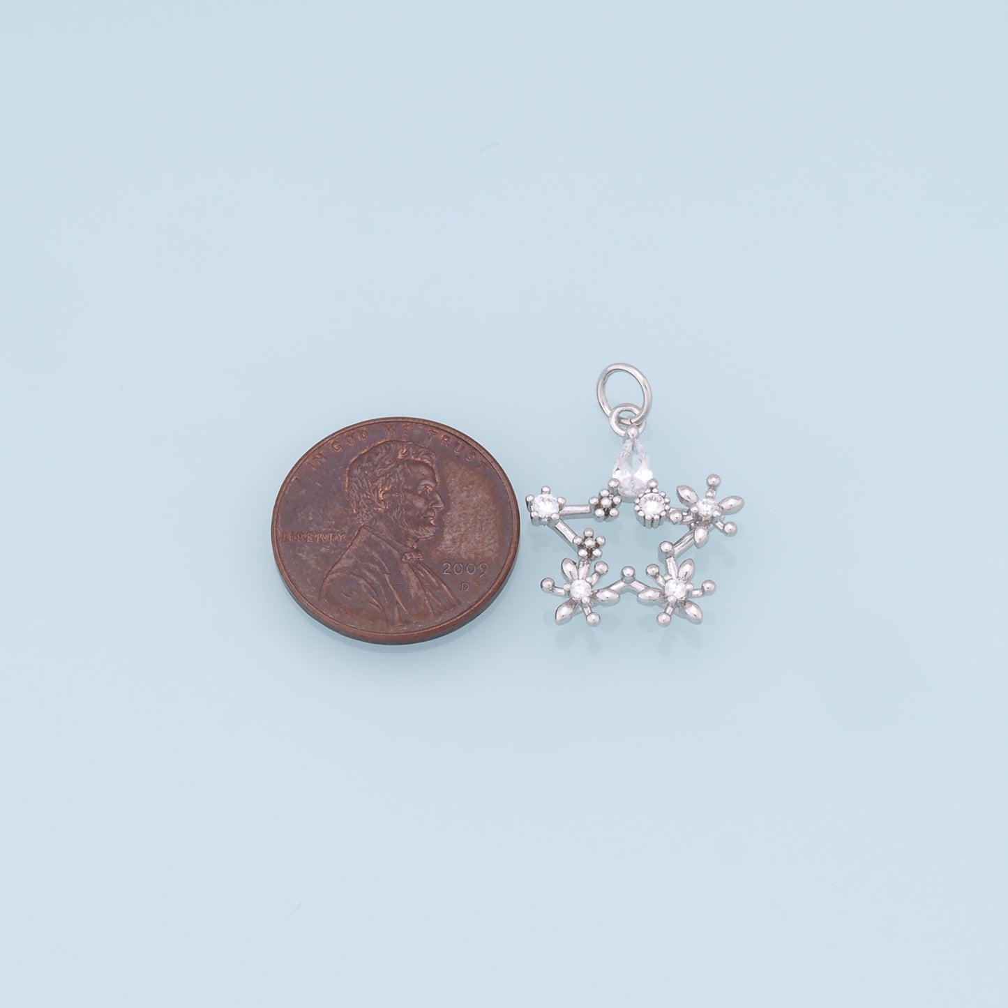 18K Gold Filled Star Pendant,CZ Micro Pave Star Charm Bracelet Necklace for DIY Jewelry Making Supply