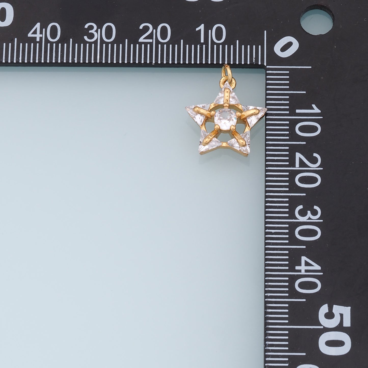 18K Gold Filled Star Pendant,Micro Pave Star Charm Bracelet Necklace for DIY Jewelry Making Supply