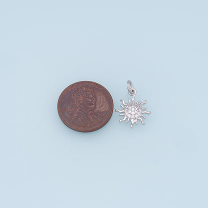 Gold CZ Sun Charms,18K Gold Filled Sun Pendant,celestial  Charm Bracelet Necklace for DIY Jewelry Making Supply