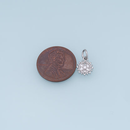 Gold CZ Sun Charms,18K Gold Filled Sun Pendant,celestial  Charm Bracelet Necklace for DIY Jewelry Making Supply