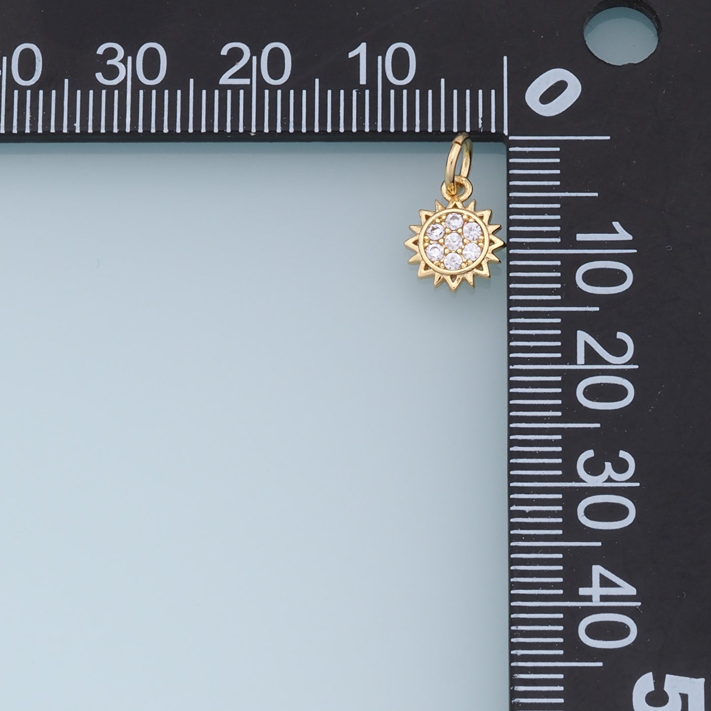 Gold CZ Sun Charms,18K Gold Filled Sun Pendant,celestial  Charm Bracelet Necklace for DIY Jewelry Making Supply