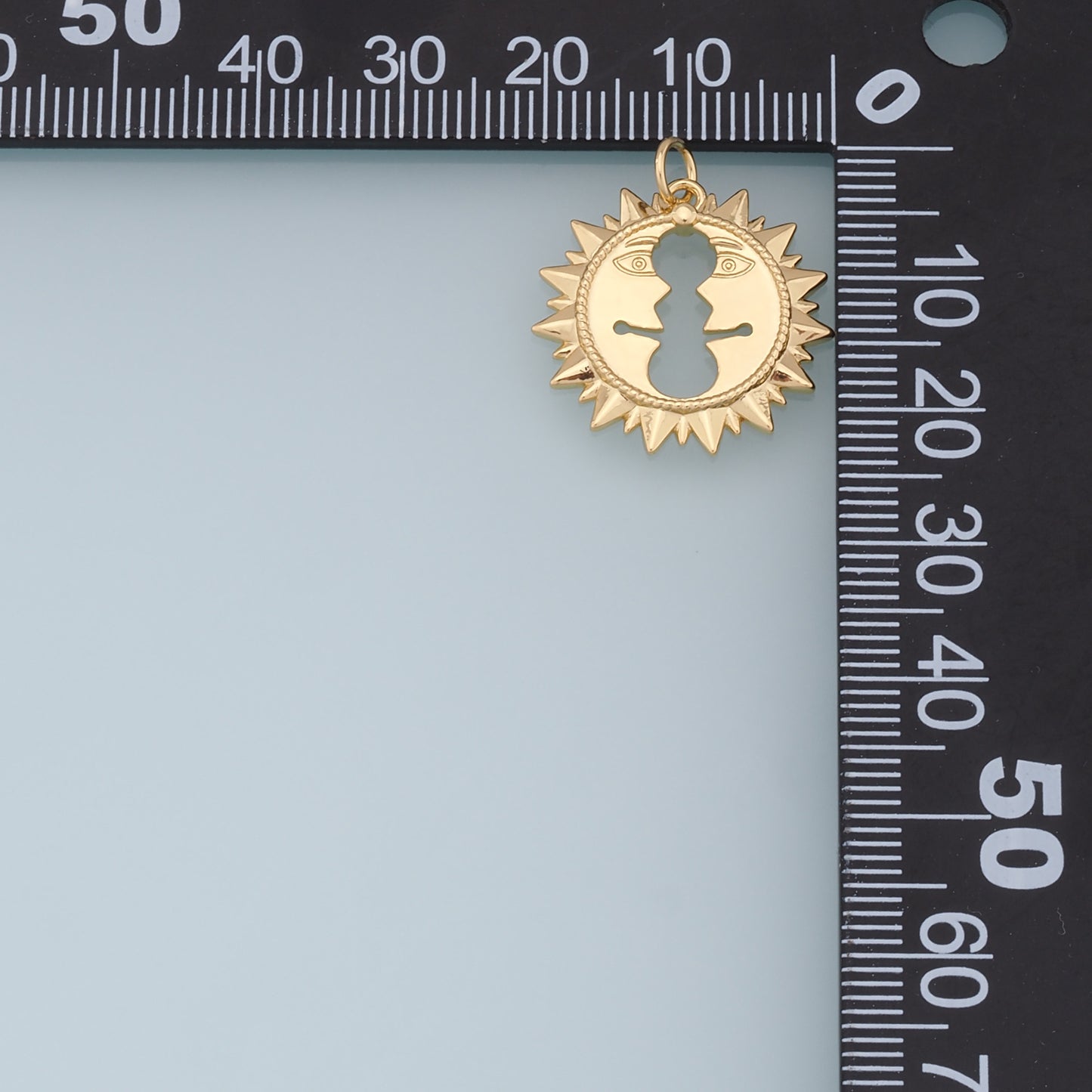 Gold Sun Charms,18K Gold Filled Sun Pendant,celestial  Charm Bracelet Necklace for DIY Jewelry Making Supply