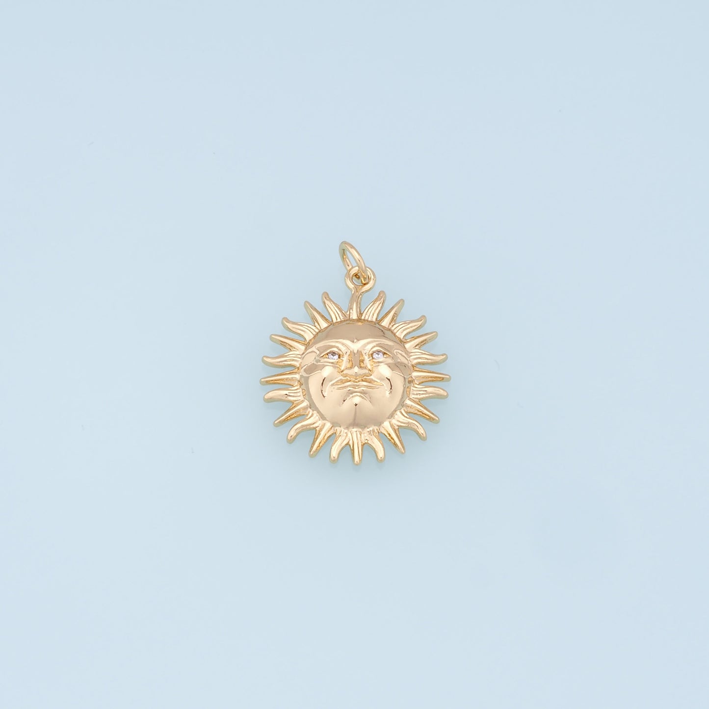 Gold Sun Charms,18K Gold Filled Sun Pendant,celestial  Charm Bracelet Necklace for DIY Jewelry Making Supply