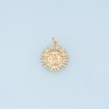 Gold Sun Charms,18K Gold Filled Sun Pendant,celestial  Charm Bracelet Necklace for DIY Jewelry Making Supply