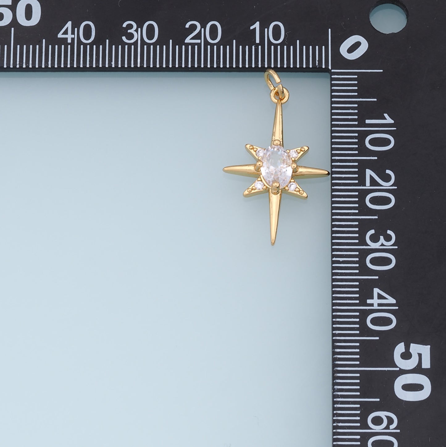 Gold Star Charms,18K Gold Filled Starburst Pendant,CZ North Star Charm Bracelet Necklace for DIY Jewelry Making Supply