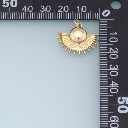 Gold Sun Charms,18K Gold Filled Sun Pendant,celestial  Charm Bracelet Necklace for DIY Jewelry Making Supply