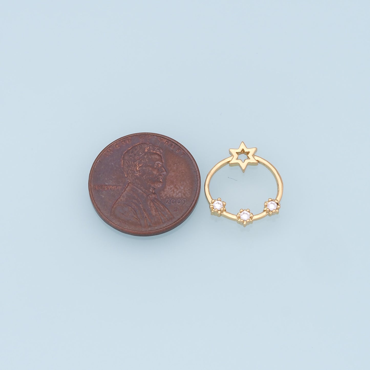 Gold Star Charms,18K Gold Filled Starburst Pendant,CZ North Star Charm Bracelet Necklace for DIY Jewelry Making Supply