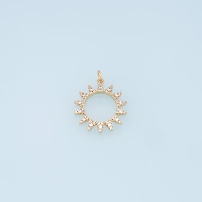 Gold CZ Sun Charms,18K Gold Filled Sun Pendant,celestial  Charm Bracelet Necklace for DIY Jewelry Making Supply