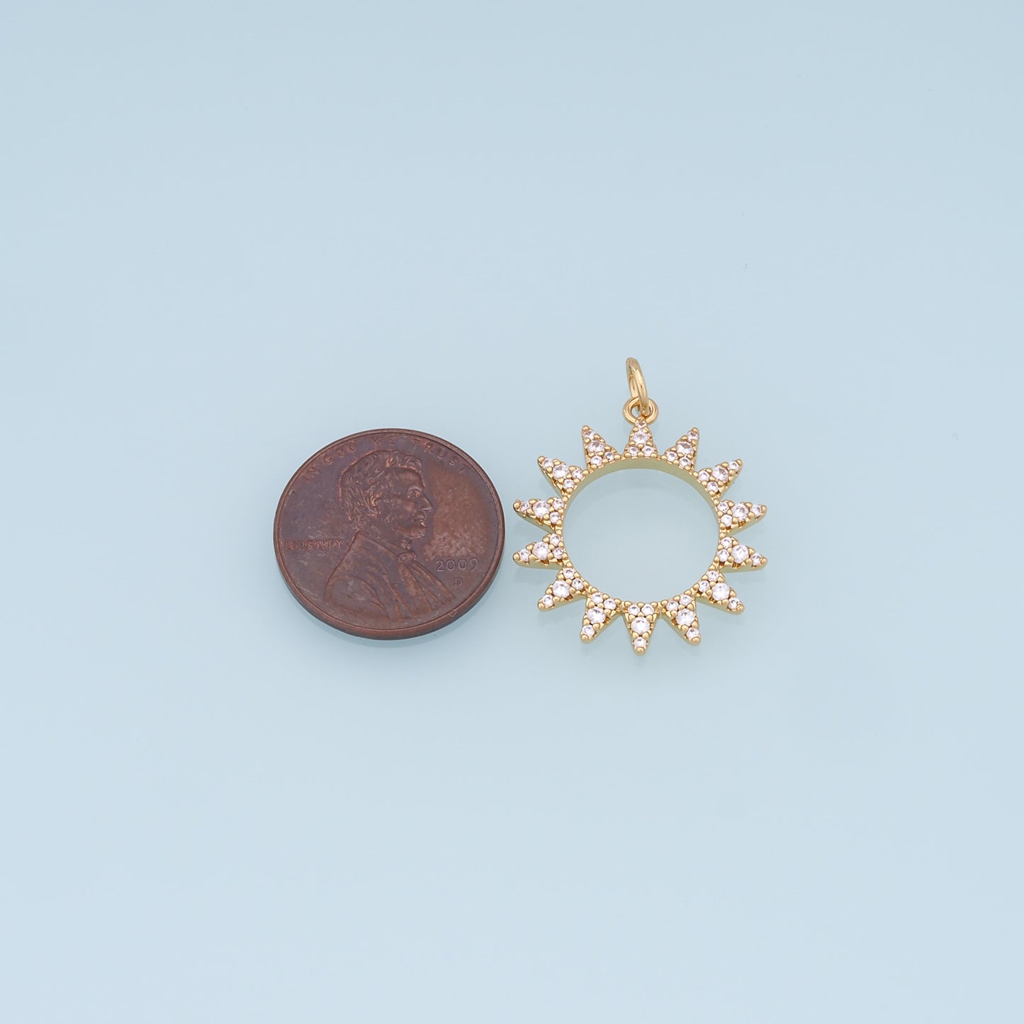 Gold CZ Sun Charms,18K Gold Filled Sun Pendant,celestial  Charm Bracelet Necklace for DIY Jewelry Making Supply