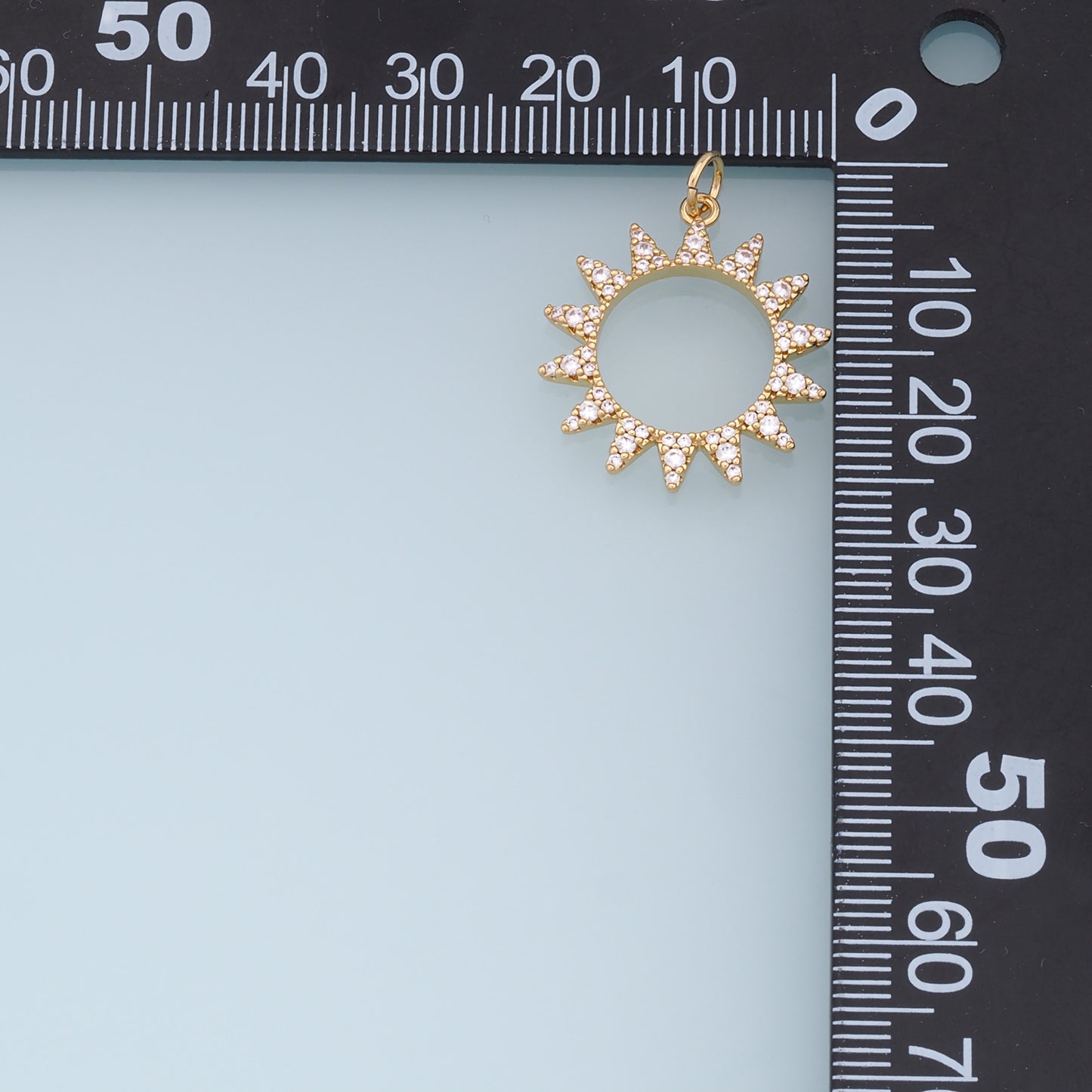 Gold CZ Sun Charms,18K Gold Filled Sun Pendant,celestial  Charm Bracelet Necklace for DIY Jewelry Making Supply