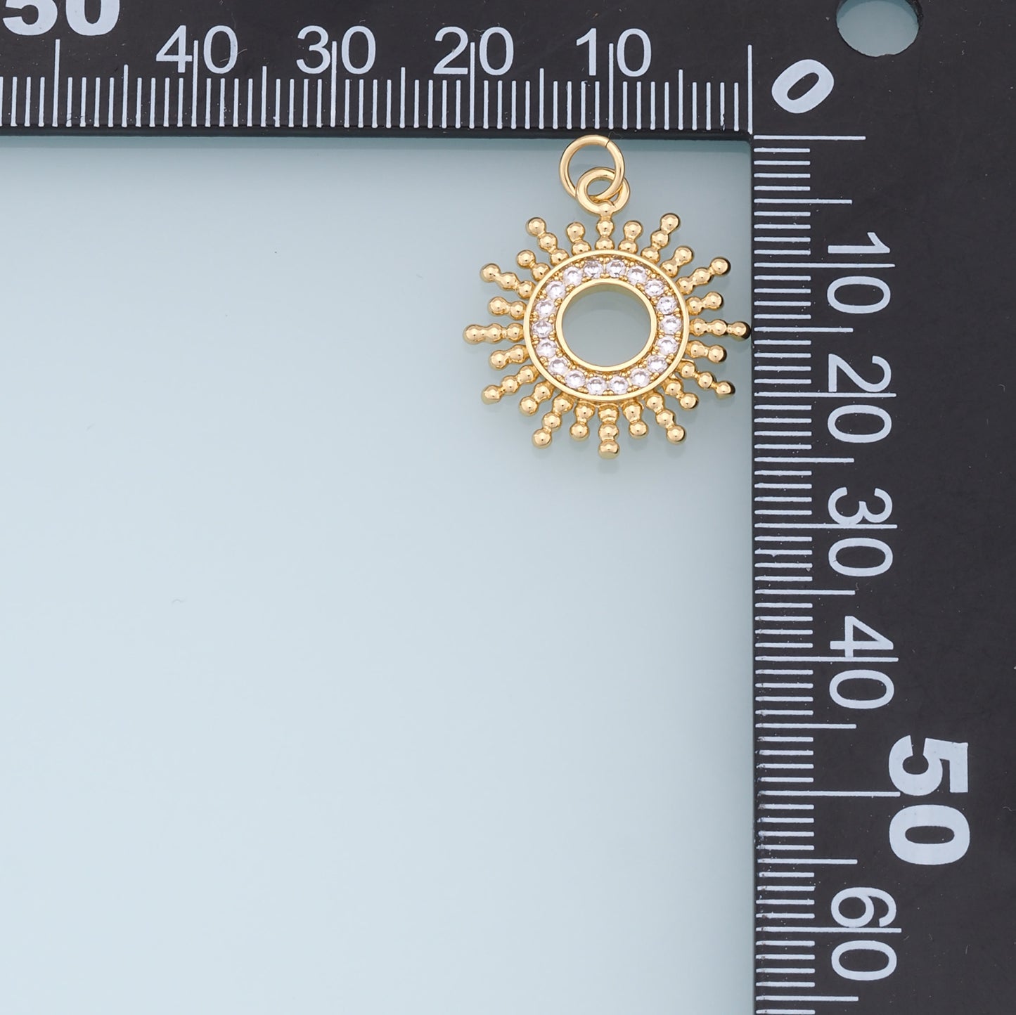 Gold CZ Sun Charms,18K Gold Filled Sun Pendant,celestial  Charm Bracelet Necklace for DIY Jewelry Making Supply