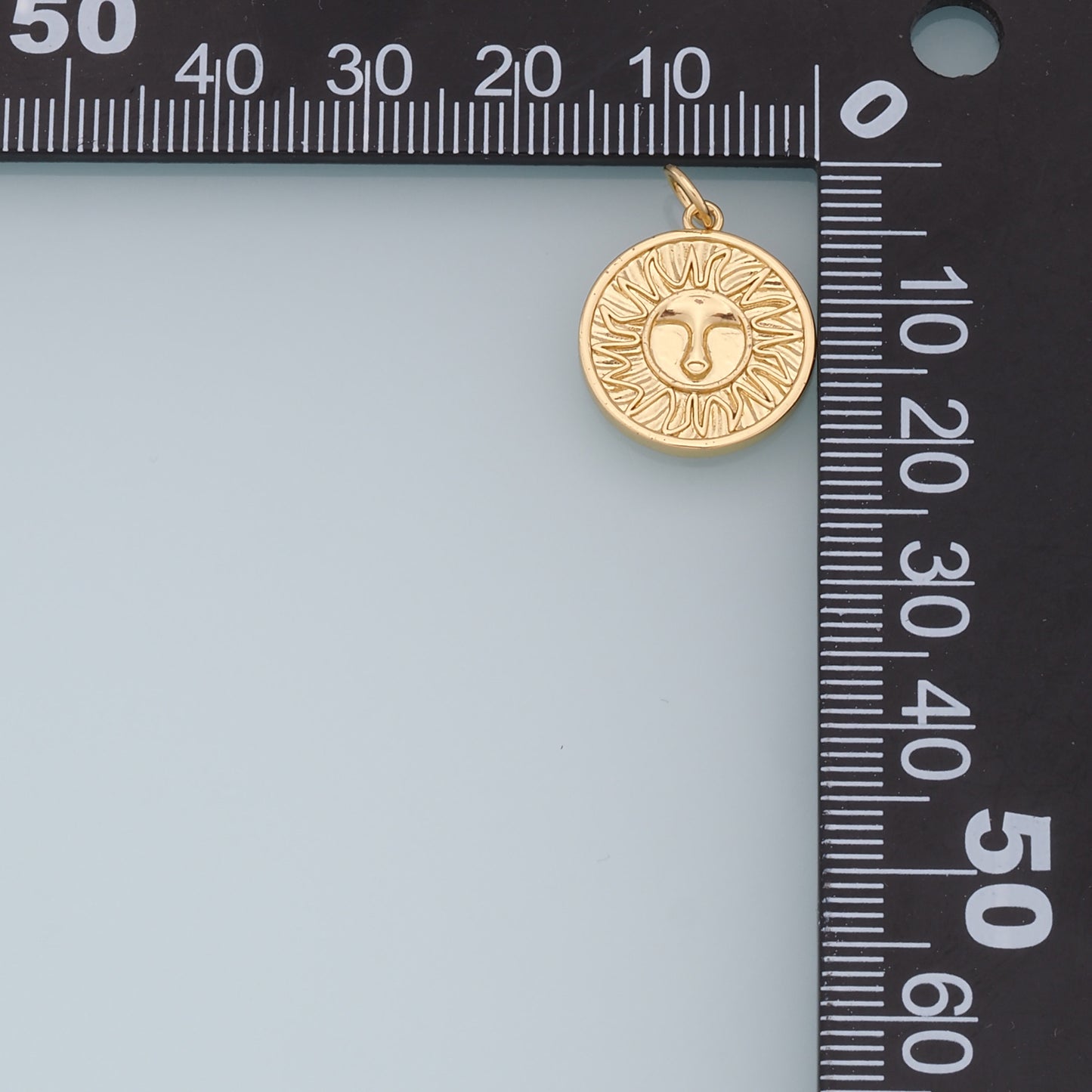 Gold Sun Charms,18K Gold Filled Round Pendant,Celestial Charm Bracelet Necklace for DIY Jewelry Making Supply