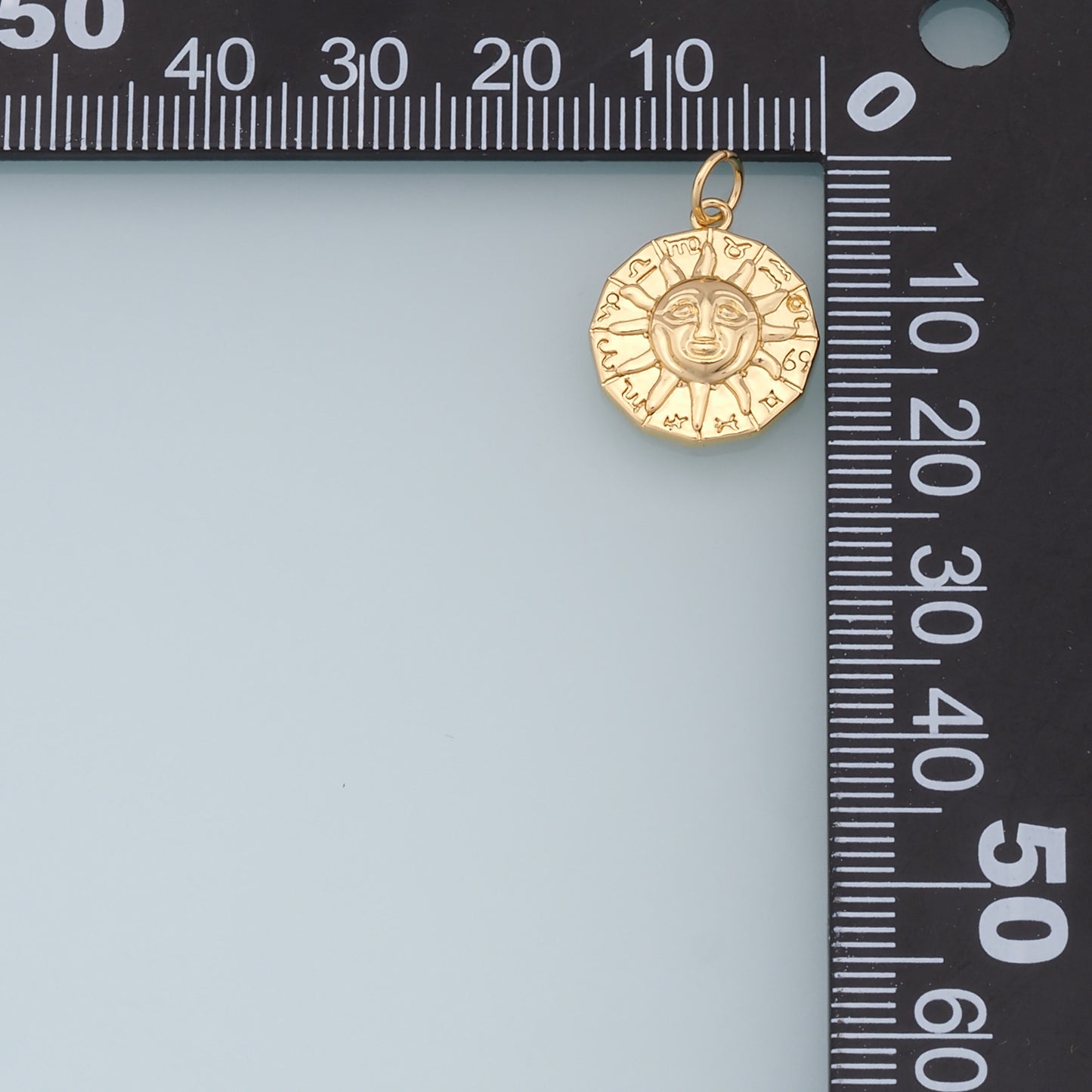 Gold Sun Charms,18K Gold Filled Round Pendant,Celestial Charm Bracelet Necklace for DIY Jewelry Making Supply