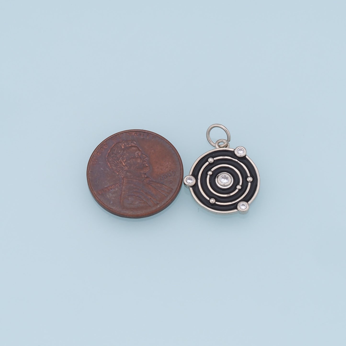 Gold Round Space Charms,18K Gold Filled Enamel Space Pendant,Space Charm Bracelet Necklace for DIY Jewelry Making Supply