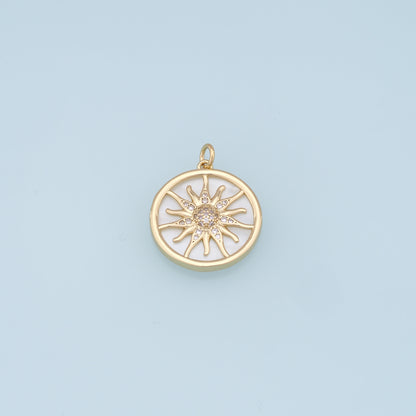 Gold Sun Charms,18K Gold Filled Sun Pendant,celestial  Charm Bracelet Necklace for DIY Jewelry Making Supply