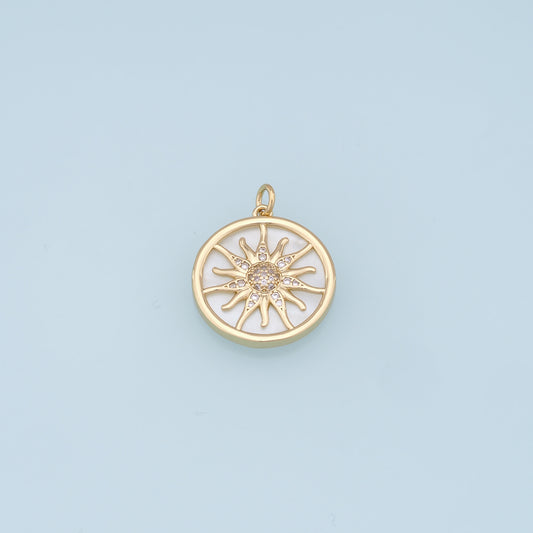Gold Sun Charms,18K Gold Filled Sun Pendant,celestial  Charm Bracelet Necklace for DIY Jewelry Making Supply