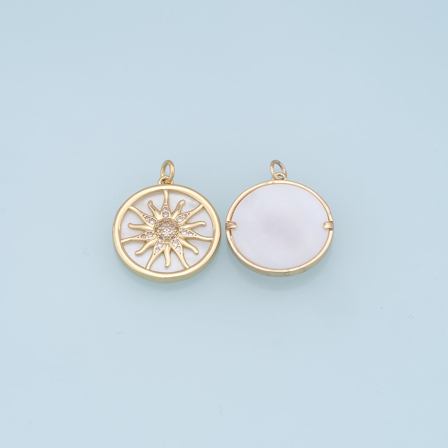 Gold Sun Charms,18K Gold Filled Sun Pendant,celestial  Charm Bracelet Necklace for DIY Jewelry Making Supply