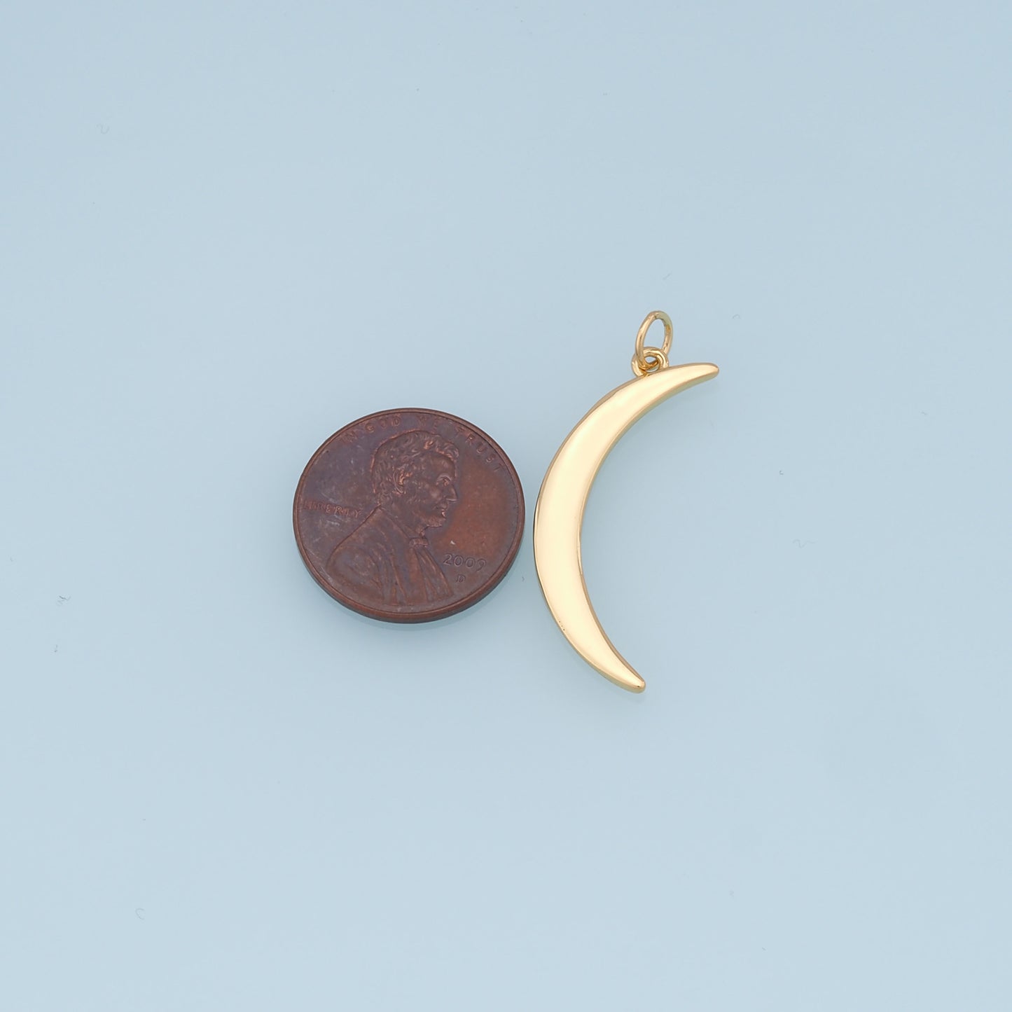 Gold Moon Charms,18K Gold Filled Moon Pendant,Celestial Charm Bracelet Necklace for DIY Jewelry Making Supply