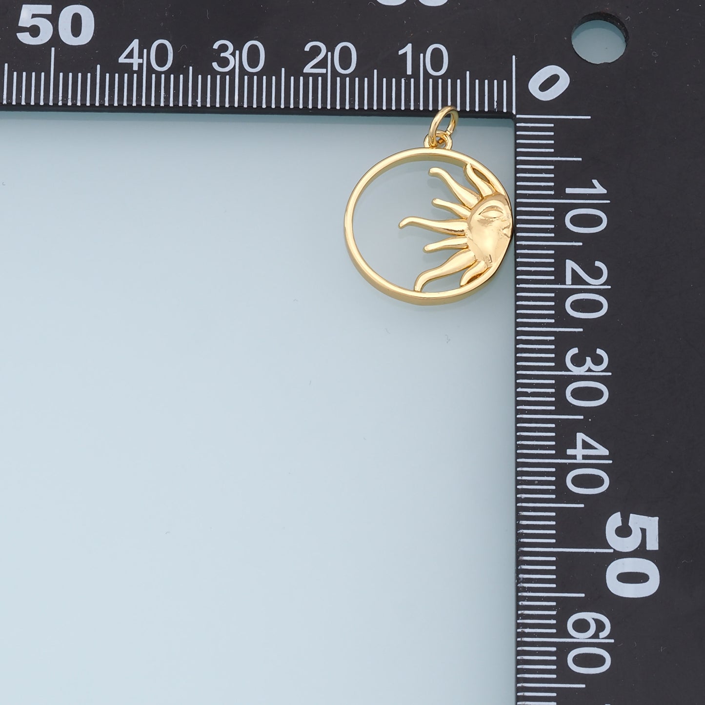 Gold Sun Charms,18K Gold Filled Round Coin Pendant,Sun Charm Bracelet Necklace for DIY Jewelry Making Supply
