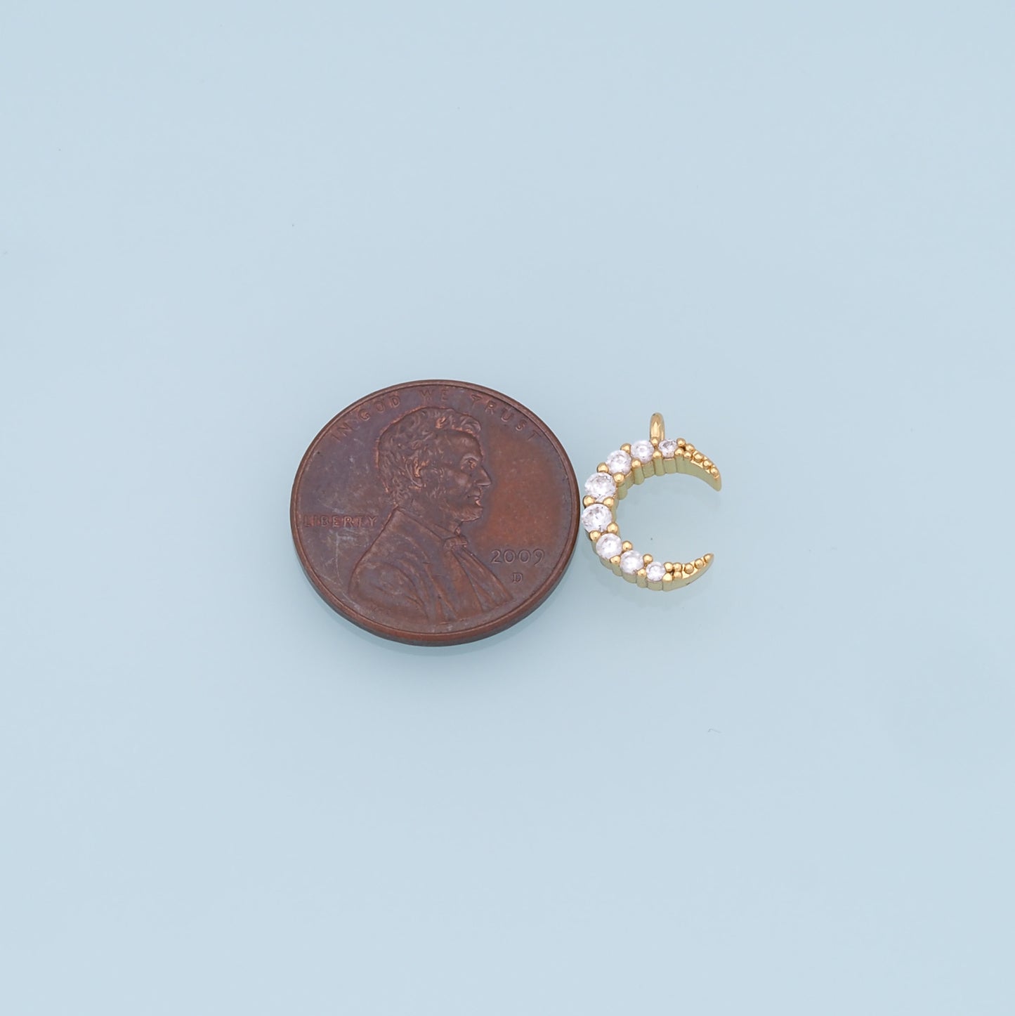 Gold Moon Charms,18K Gold Filled Moon Pendant,CZ Micro Pave Star Charm Bracelet Necklace for DIY Jewelry Making Supply