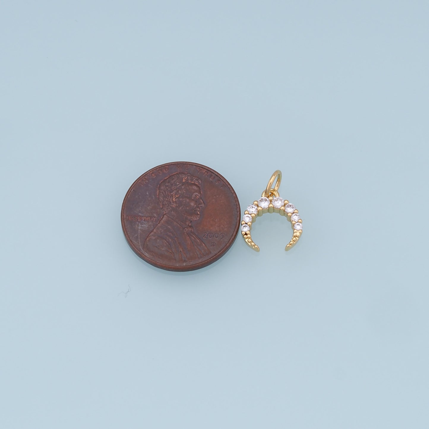 Gold Moon Charms,18K Gold Filled Moon Pendant,CZ Micro Pave Star Charm Bracelet Necklace for DIY Jewelry Making Supply