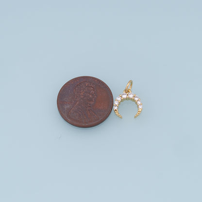 Gold Moon Charms,18K Gold Filled Moon Pendant,CZ Micro Pave Star Charm Bracelet Necklace for DIY Jewelry Making Supply