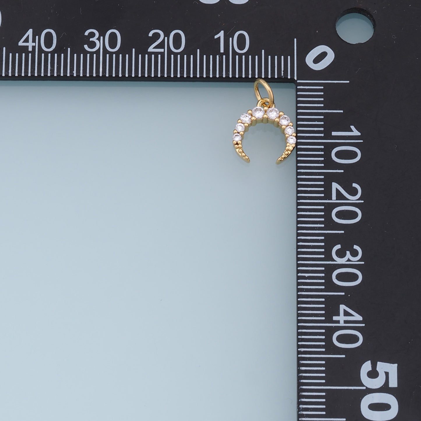 Gold Moon Charms,18K Gold Filled Moon Pendant,CZ Micro Pave Star Charm Bracelet Necklace for DIY Jewelry Making Supply
