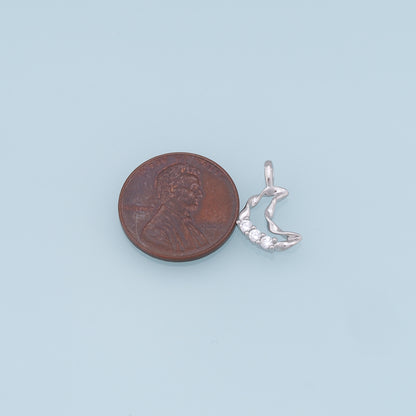 Gold Moon Charms,18K Gold Filled Moon Pendant,CZ Micro Pave Star Charm Bracelet Necklace for DIY Jewelry Making Supply