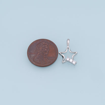 18K Gold Filled Star Pendant,CZ Micro Pave Star Charm Bracelet Necklace for DIY Jewelry Making Supply