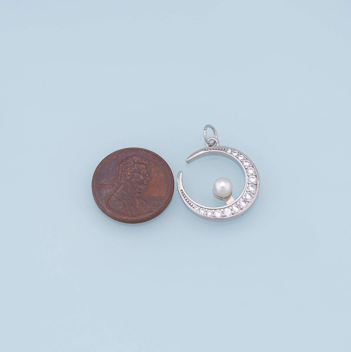 Gold Moon Star Charms,18K Gold Filled CZ Moon Pendant,Celestial Charm Bracelet Necklace for DIY Jewelry Making Supply