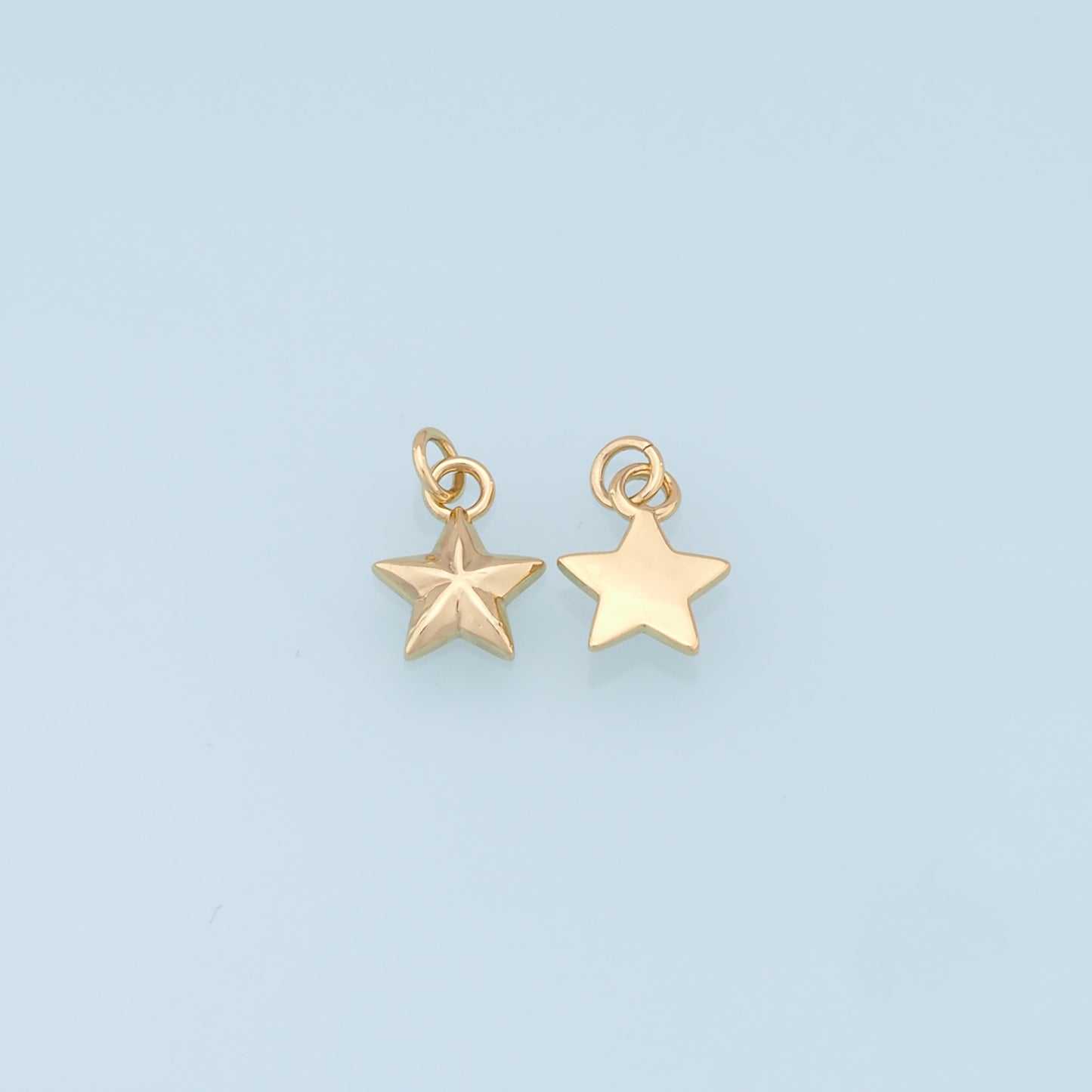 Gold Star Charms,18K Gold Filled Star Pendant,Star Charm Bracelet Necklace for DIY Jewelry Making Supply