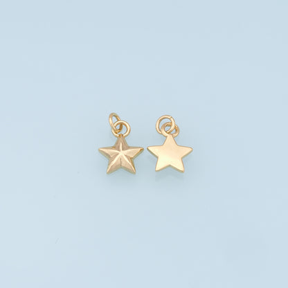 Gold Star Charms,18K Gold Filled Star Pendant,Star Charm Bracelet Necklace for DIY Jewelry Making Supply