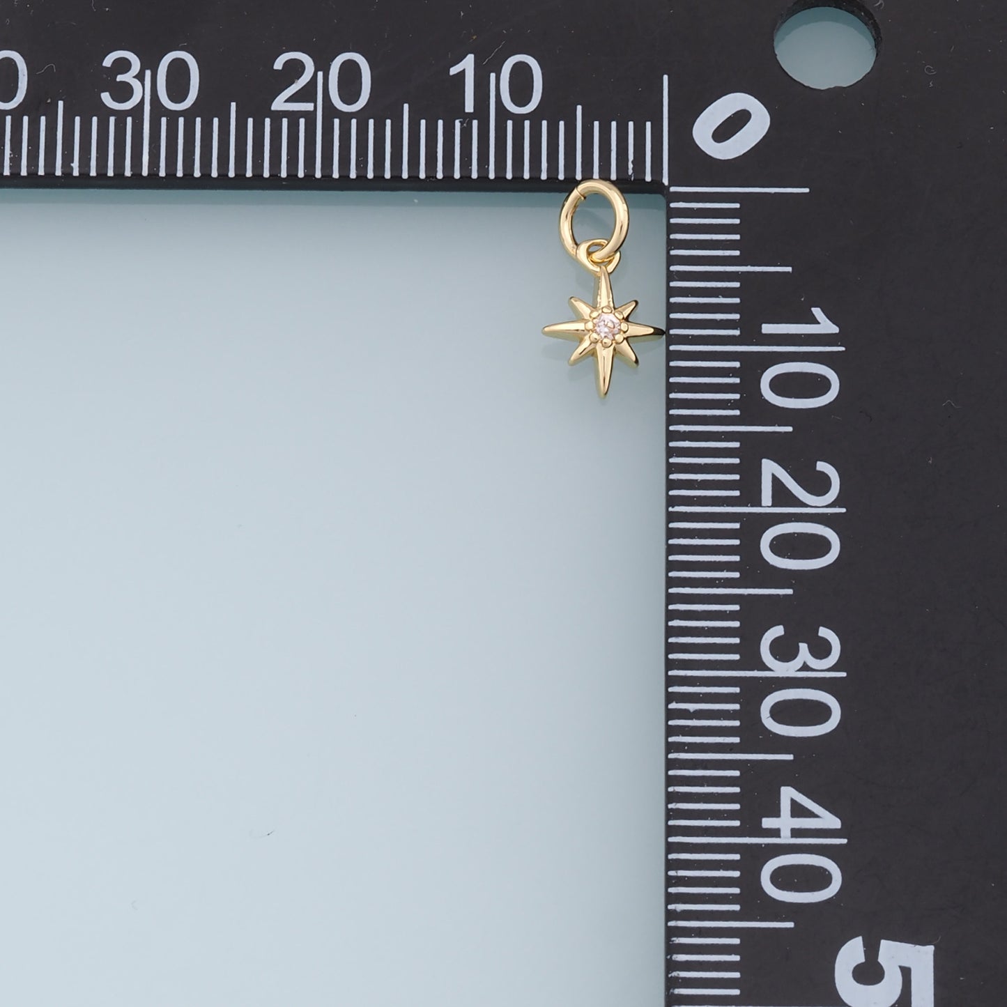 Gold Star Charms,18K Gold Filled Starburst Pendant,CZ North Star Charm Bracelet Necklace for DIY Jewelry Making Supply