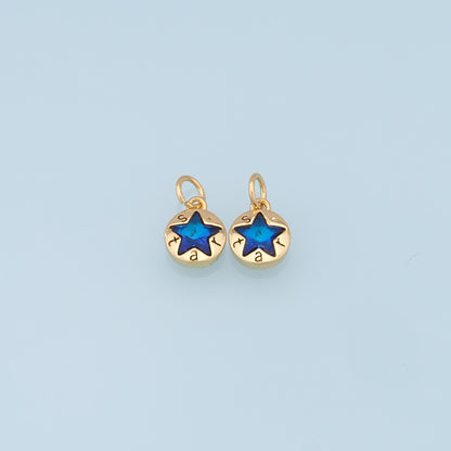 Gold Star Charms,18K Gold Filled Star Pendant,Star Charm Bracelet Necklace for DIY Jewelry Making Supply