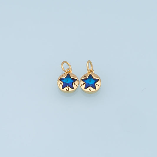 Gold Star Charms,18K Gold Filled Star Pendant,Star Charm Bracelet Necklace for DIY Jewelry Making Supply