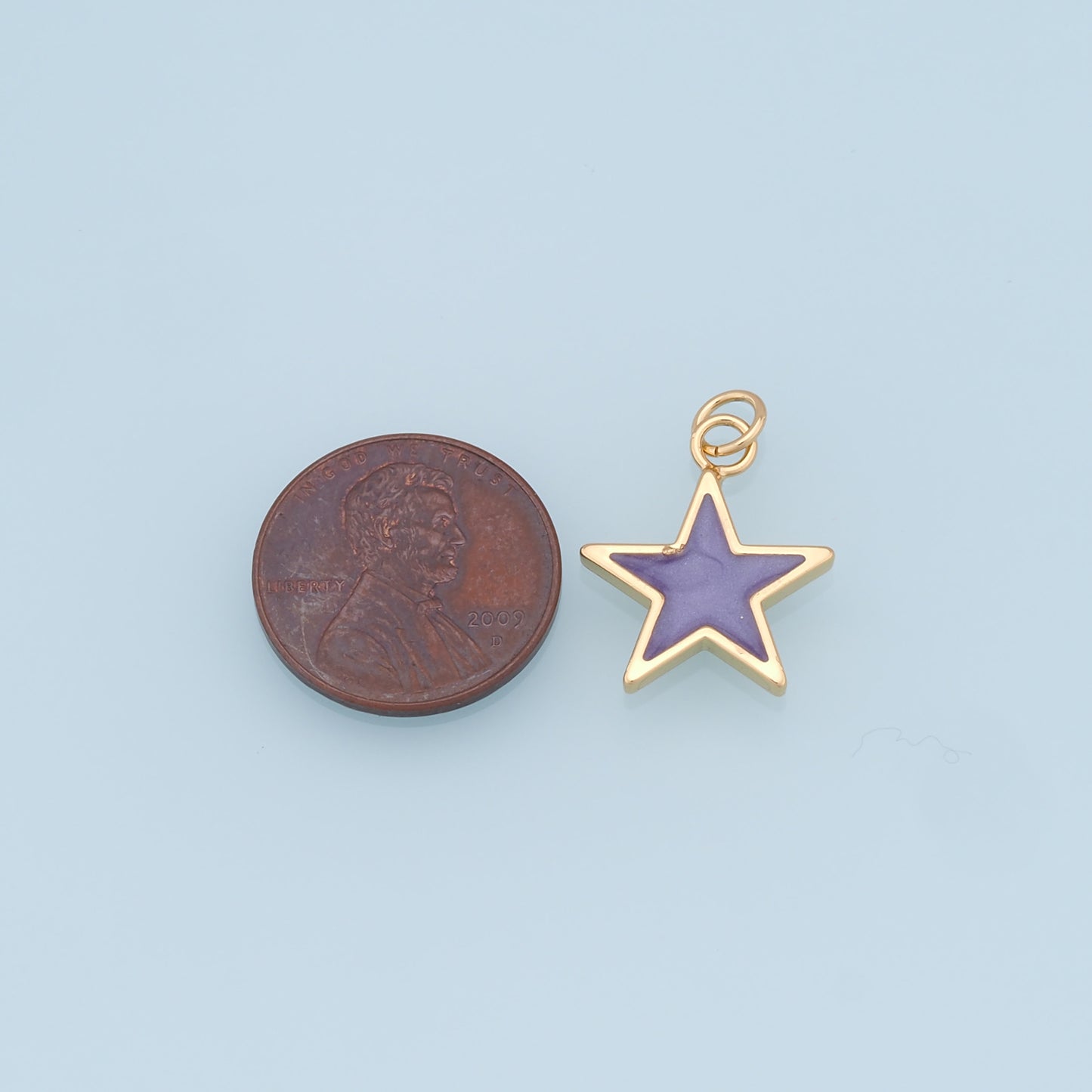 Gold Star Charms,18K Gold Filled Star Pendant,Shell North Star Charm Bracelet Necklace for DIY Jewelry Making Supply