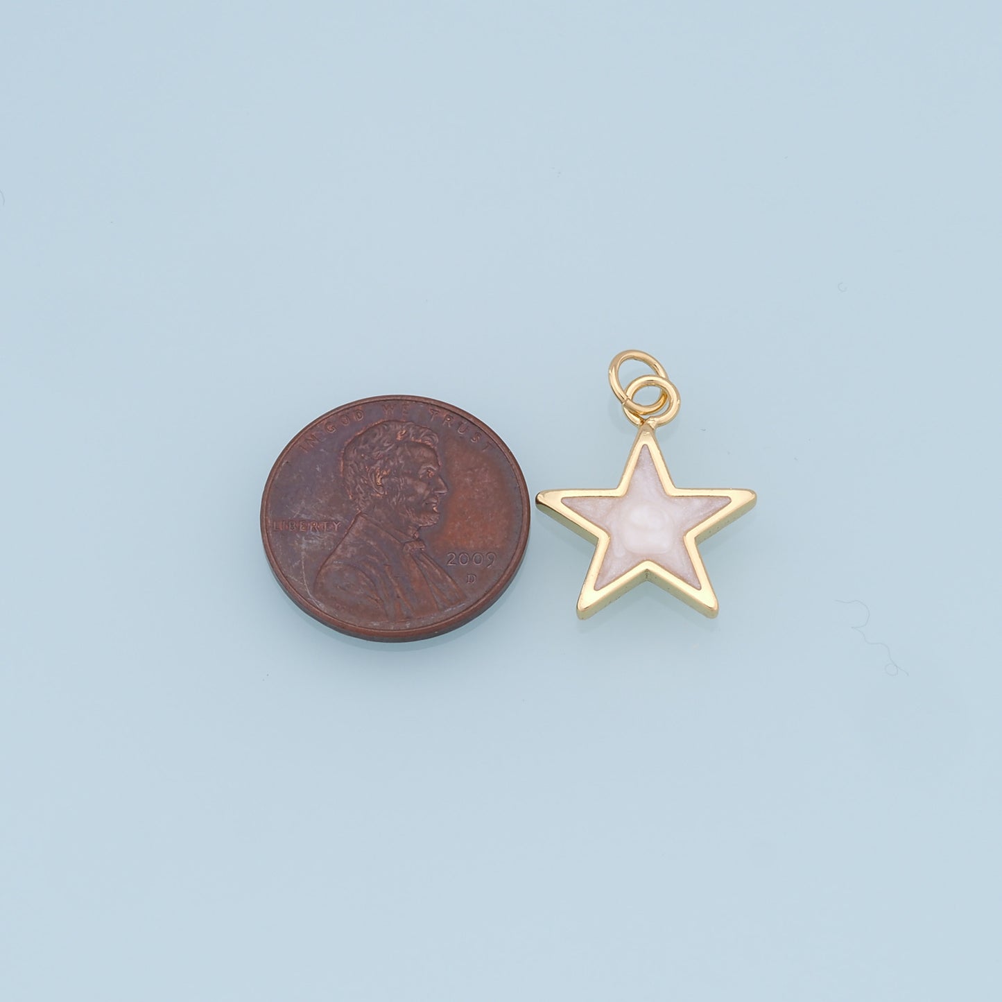 Gold Star Charms,18K Gold Filled Star Pendant,Shell North Star Charm Bracelet Necklace for DIY Jewelry Making Supply