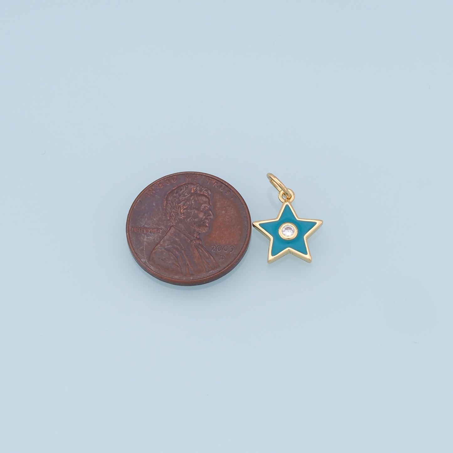 Gold Star Charms,18K Gold Filled Enamel Star Pendant,CZ Star Charm Bracelet Necklace for DIY Jewelry Making Supply